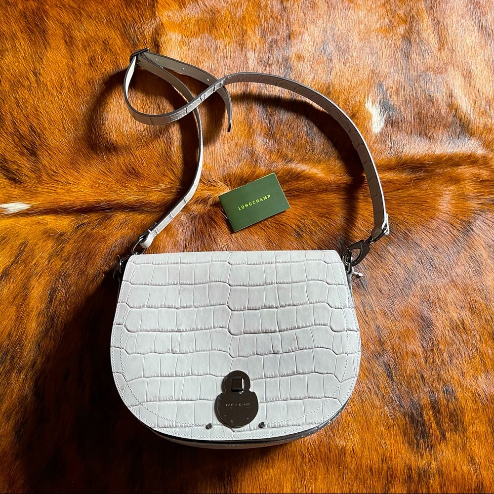 Longchamp Cavalcade croc embossed crossbody bag